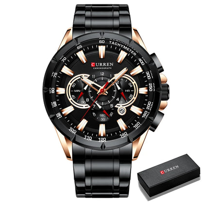 Relogio Masculino CURREN Business Men Watch Luxury Brand Stainless Steel Wrist Watch Chronograph Army Military Quartz Watches