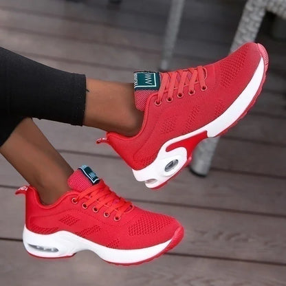 Fashion Women Lightweight Sneakers Running Shoes Outdoor Sports Shoes Breathable Mesh Comfort Running Shoes Air Cushion Lace Up