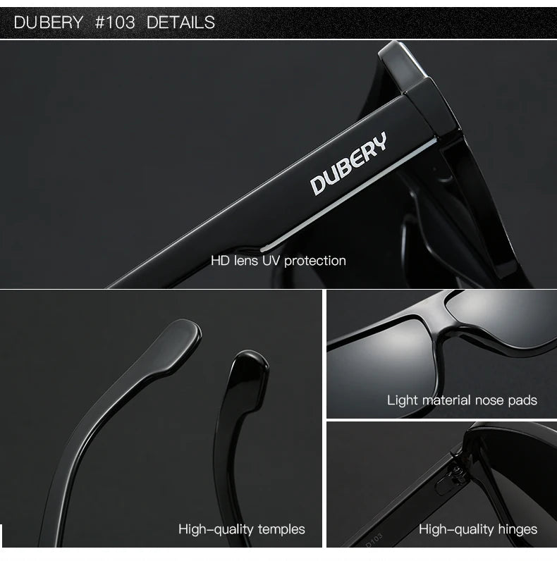 DUBERY Brand Design Polarized Sunglasses Men Driving Shades Male Retro Sun Glasses For Men Summer Mirror Goggle Oculos UV400 103