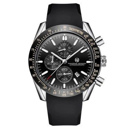 PAGANI DESIGN New 45mm Men Quartz Watch Rubber Belt Men's Luxury Watch Fashion Casual Sports Male Clock Relogio Maasculino
