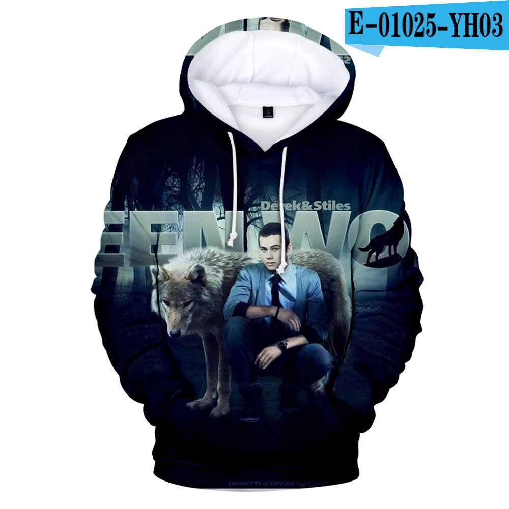 New TV Series TEEN WOLF 3D Printed Hoodies Men Women Fashion Harajuku Autumn Kids Streetwear Pullovers Fashion Hip-hop Hoodie