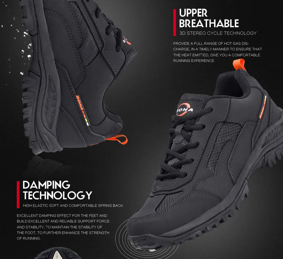 BONA New Designers Non-slip Wear-resistant Breathable Hiking Shoes Men Outdoor High-quality Jogging Walking Shoe Mansculino