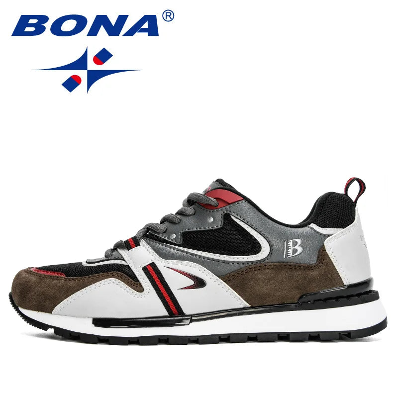 BONA Neue Designer-Action-Leder-Sportschuhe für Herren, Sneaker, Laufschuhe, Tennis- und Walkingschuhe, trendige Fitness-Footwear