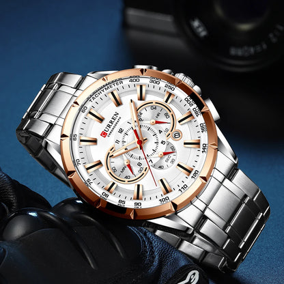 Relogio Masculino CURREN Business Men Watch Luxury Brand Stainless Steel Wrist Watch Chronograph Army Military Quartz Watches