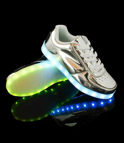 Men Shoes Glowing Light Led Women Spring Fashion Casual Sport Lamp Party Golden Silver Boots Luminous Dancing Flats Sneaker