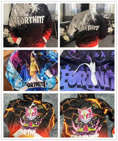 Sweatshirt com Estampado de Herói Fortnite, Jogo Popular, para Rapazes e Raparigas, Roupa 3D Casual, Hoodie para Crianças, Adultos, Homens e Mulheres, Pullover de Primavera e Outono