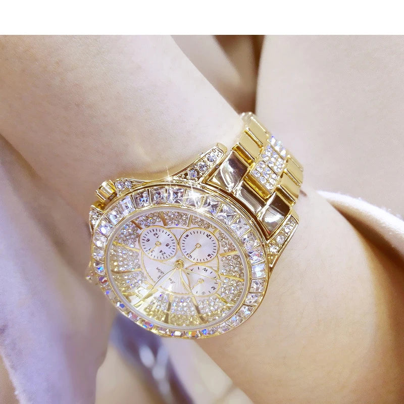 Women Watches Quartz Diamond Luxury Watch Fashion Top Brand Wristwatch Fashion Watch Ladies Crystal Jewelry Rose Gold Watch