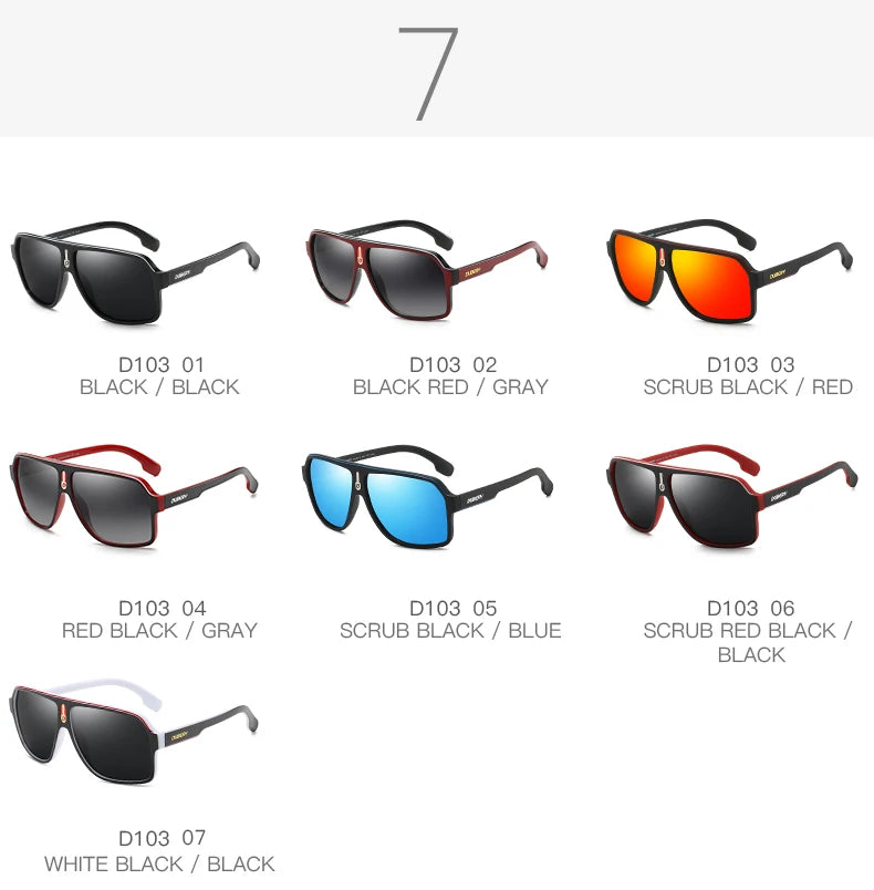 DUBERY Brand Design Polarized Sunglasses Men Driving Shades Male Retro Sun Glasses For Men Summer Mirror Goggle Oculos UV400 103