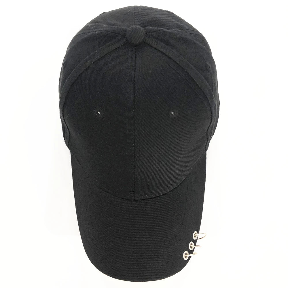 Justerbar basebollkeps med ring för utomhussport och solskydd för kvinnor och män – modekeps med snapback-stängning