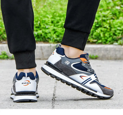 BONA Neue Designer-Action-Leder-Sportschuhe für Herren, Sneaker, Laufschuhe, Tennis- und Walkingschuhe, trendige Fitness-Footwear