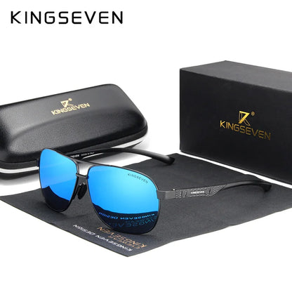 KINGSEVEN New Aluminum Men Fashion Sun Glasses Travel Driving Male Eyewear Oculos  band sunglasses N7188