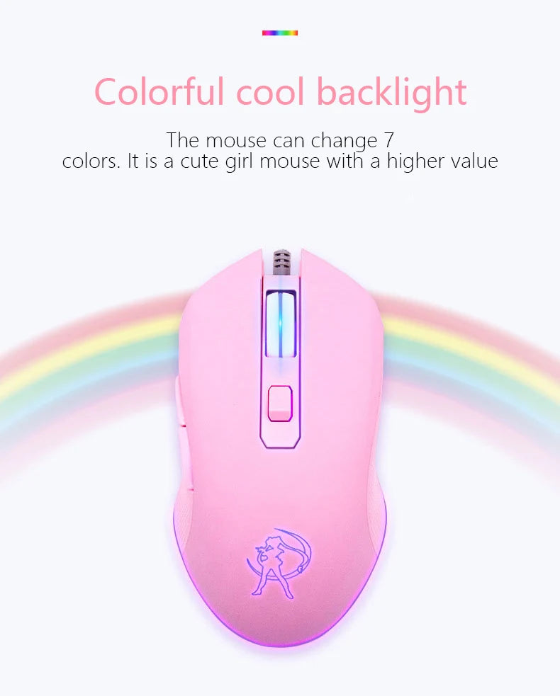 UTHAI DB49 Wired luminous pink mouse 1600 (dpi) computer accessories peripheral cute girl girl gaming mouse