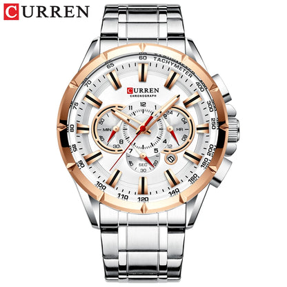 Relogio Masculino CURREN Business Men Watch Luxury Brand Stainless Steel Wrist Watch Chronograph Army Military Quartz Watches