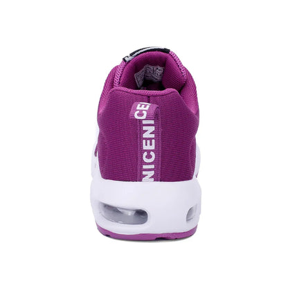 Fashion Women Lightweight Sneakers Running Shoes Outdoor Sports Shoes Breathable Mesh Comfort Running Shoes Air Cushion Lace Up
