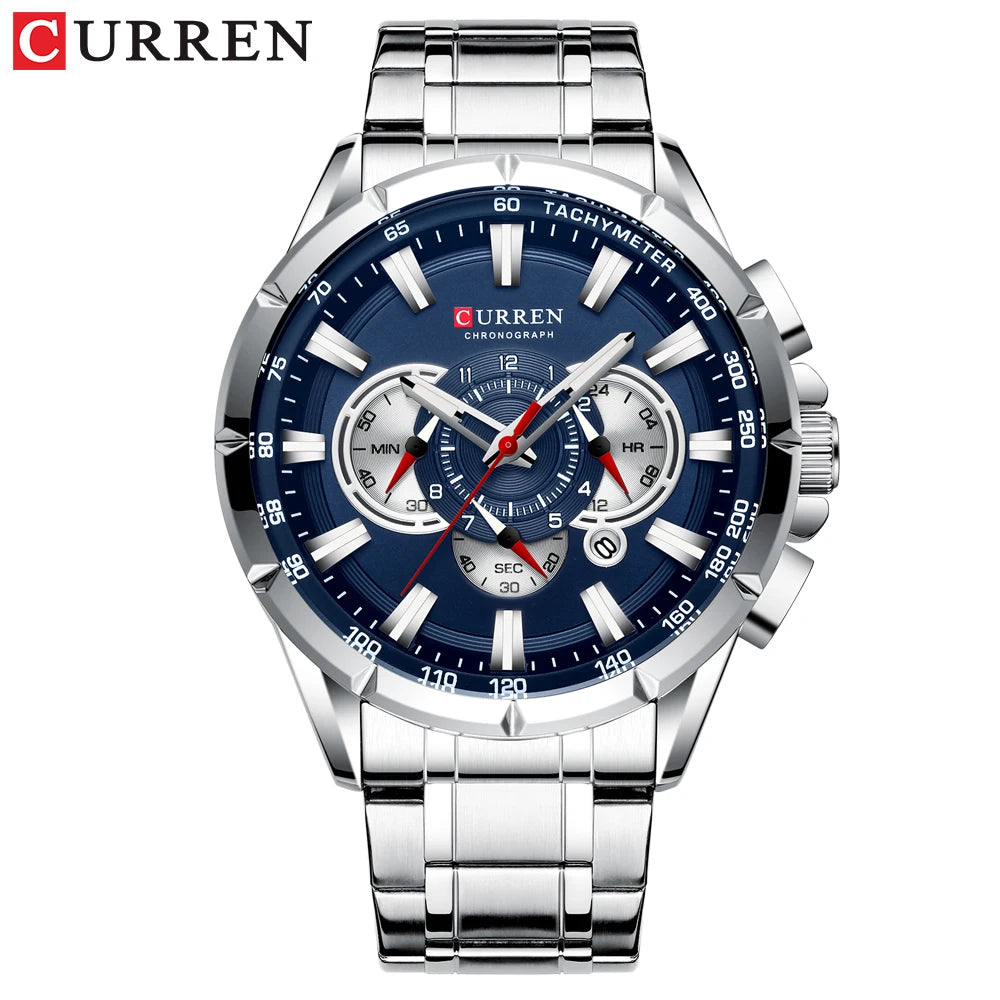 Relogio Masculino CURREN Business Men Watch Luxury Brand Stainless Steel Wrist Watch Chronograph Army Military Quartz Watches