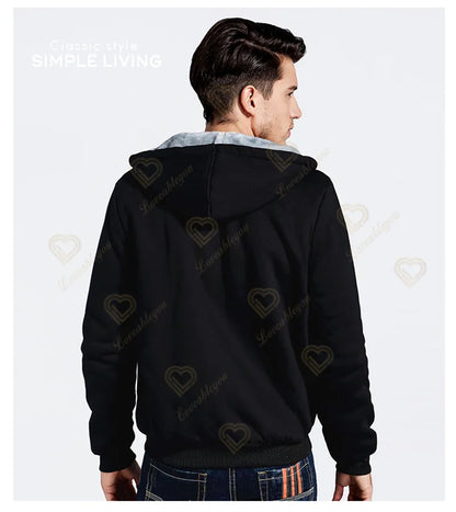 Sweat-shirts com capuz luminosos Fortnite de inverno, quentes, para homem e mulher, cosplay de jogo, em velo espesso, com fecho, casaco e sobretudo para casal