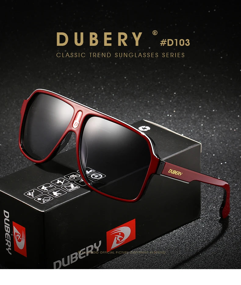 DUBERY Brand Design Polarized Sunglasses Men Driving Shades Male Retro Sun Glasses For Men Summer Mirror Goggle Oculos UV400 103