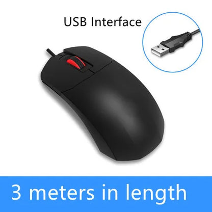 Rato com fios USB PS/2 ultra-longo LINDO ZONE para computador de secretária, cabo de 2M/3M 200CM/300CM, rato com fios prolongado para portátil