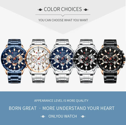 Relogio Masculino CURREN Business Men Watch Luxury Brand Stainless Steel Wrist Watch Chronograph Army Military Quartz Watches