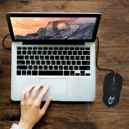 Kolorowa, podświetlana mysz USB-C z wyciszonym kliknięciem do notebooka Type-C – mysz gamingowa