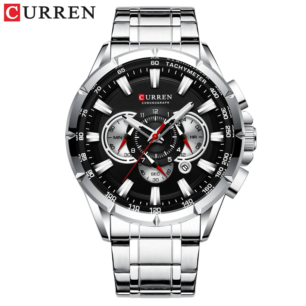 Relogio Masculino CURREN Business Men Watch Luxury Brand Stainless Steel Wrist Watch Chronograph Army Military Quartz Watches