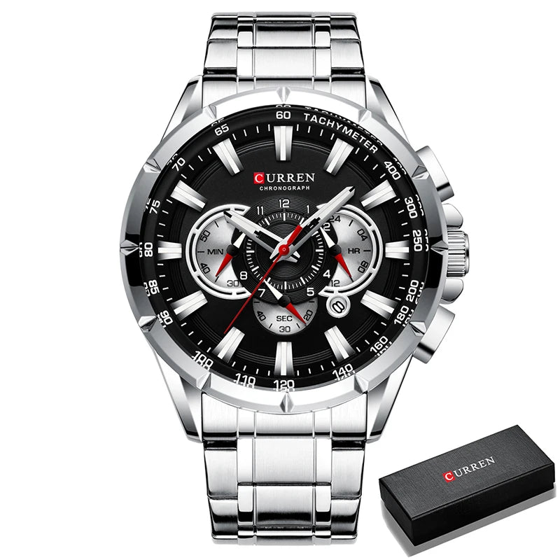 Relogio Masculino CURREN Business Men Watch Luxury Brand Stainless Steel Wrist Watch Chronograph Army Military Quartz Watches