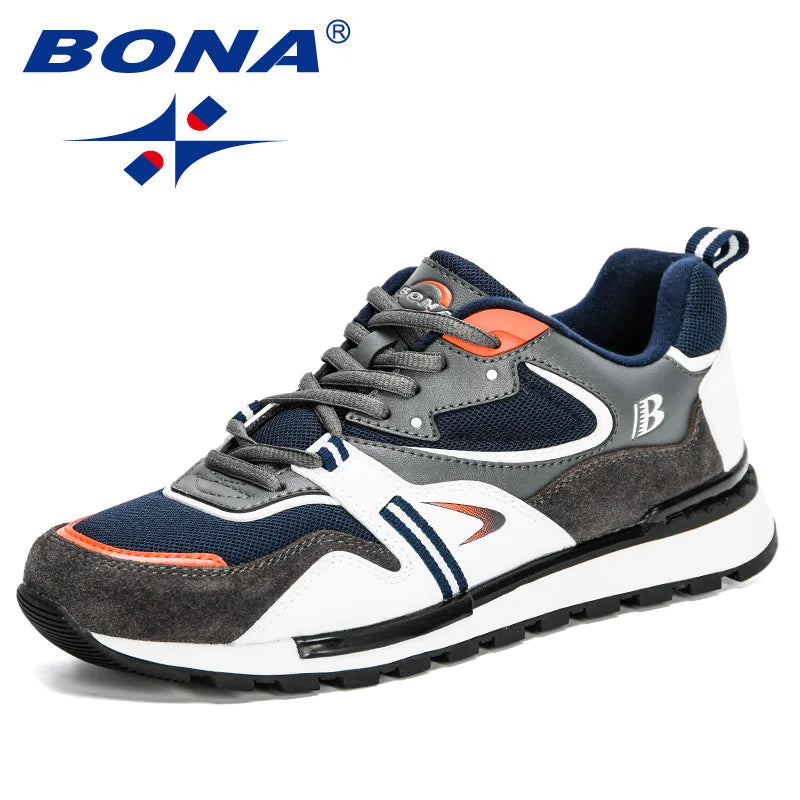BONA Neue Designer-Action-Leder-Sportschuhe für Herren, Sneaker, Laufschuhe, Tennis- und Walkingschuhe, trendige Fitness-Footwear