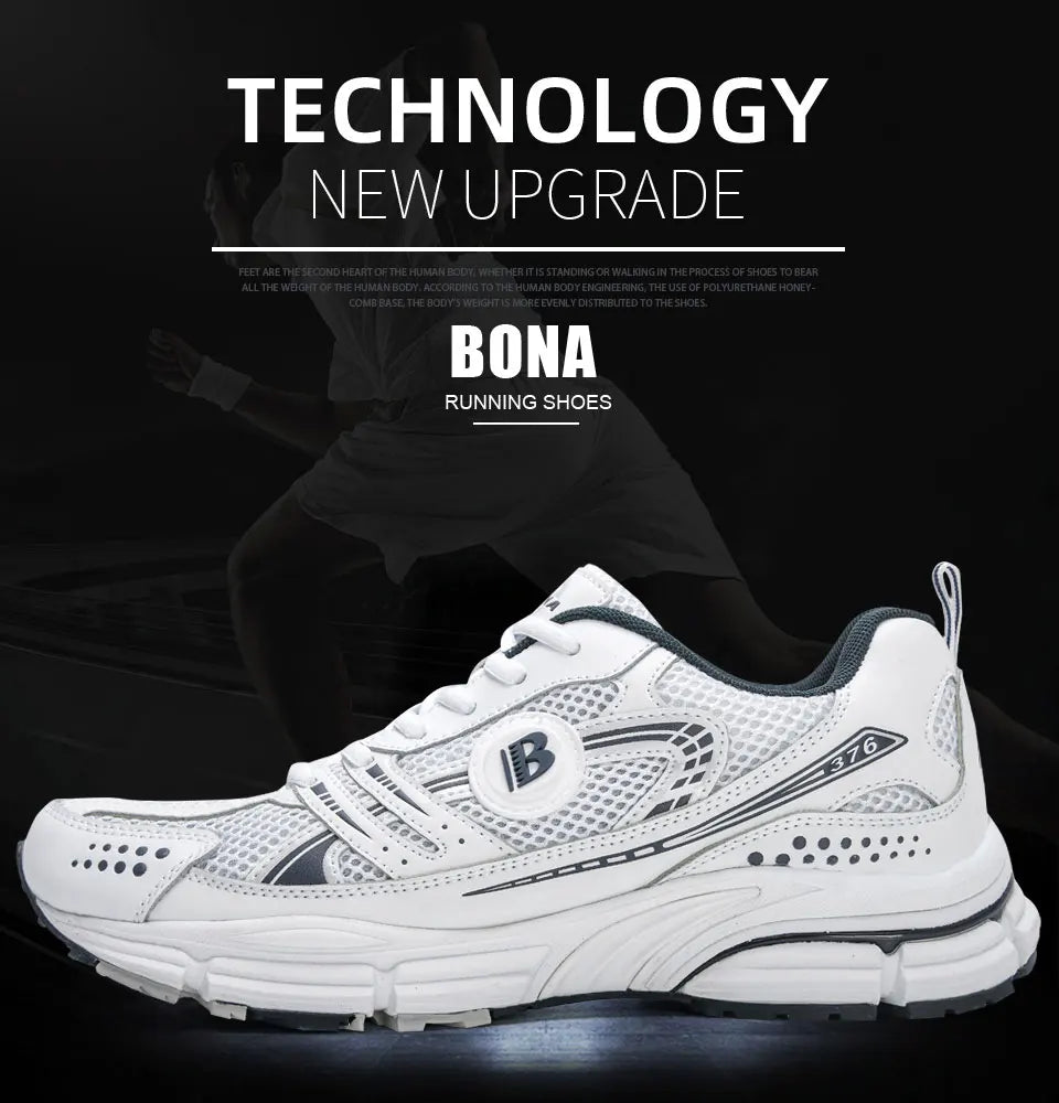 BONA New Designers Trendy Running Shoes for Men Breathable Walking Sports Shoe Man Jogging Sneaker Soft Footwear Mansculino