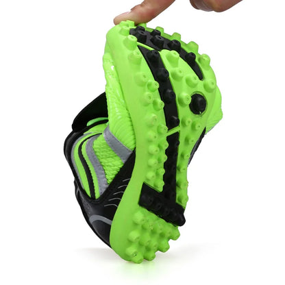 Men Football Soccer Boots Athletic Shoes New Leather Big Size High Top Cleats Training Sneaker Comfortable