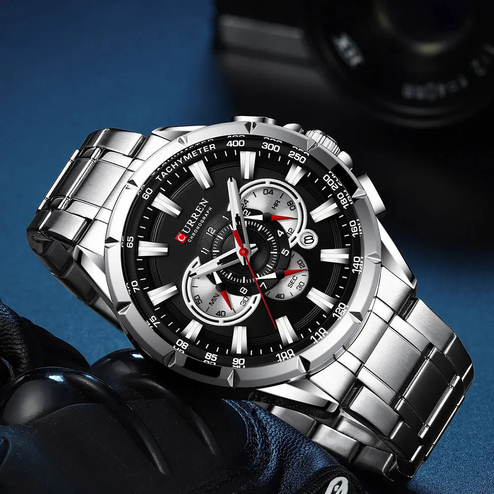 Relogio Masculino CURREN Business Men Watch Luxury Brand Stainless Steel Wrist Watch Chronograph Army Military Quartz Watches