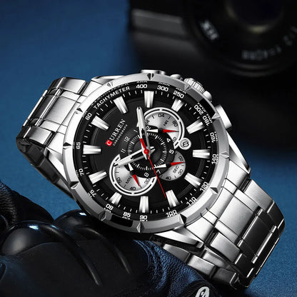 Relogio Masculino CURREN Business Men Watch Luxury Brand Stainless Steel Wrist Watch Chronograph Army Military Quartz Watches