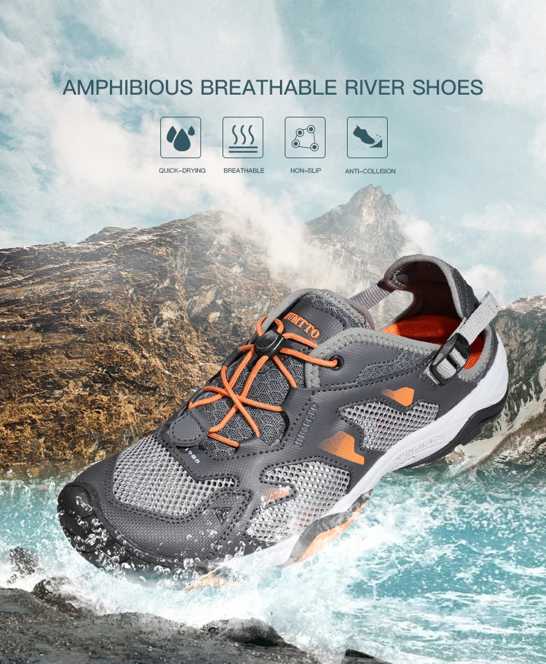 HUMTTO Brand Hiking Boots for Men Sneakers New Summer Trekking Sandals Male Breathable Outdoor Walking Climbing Water Shoes Mens