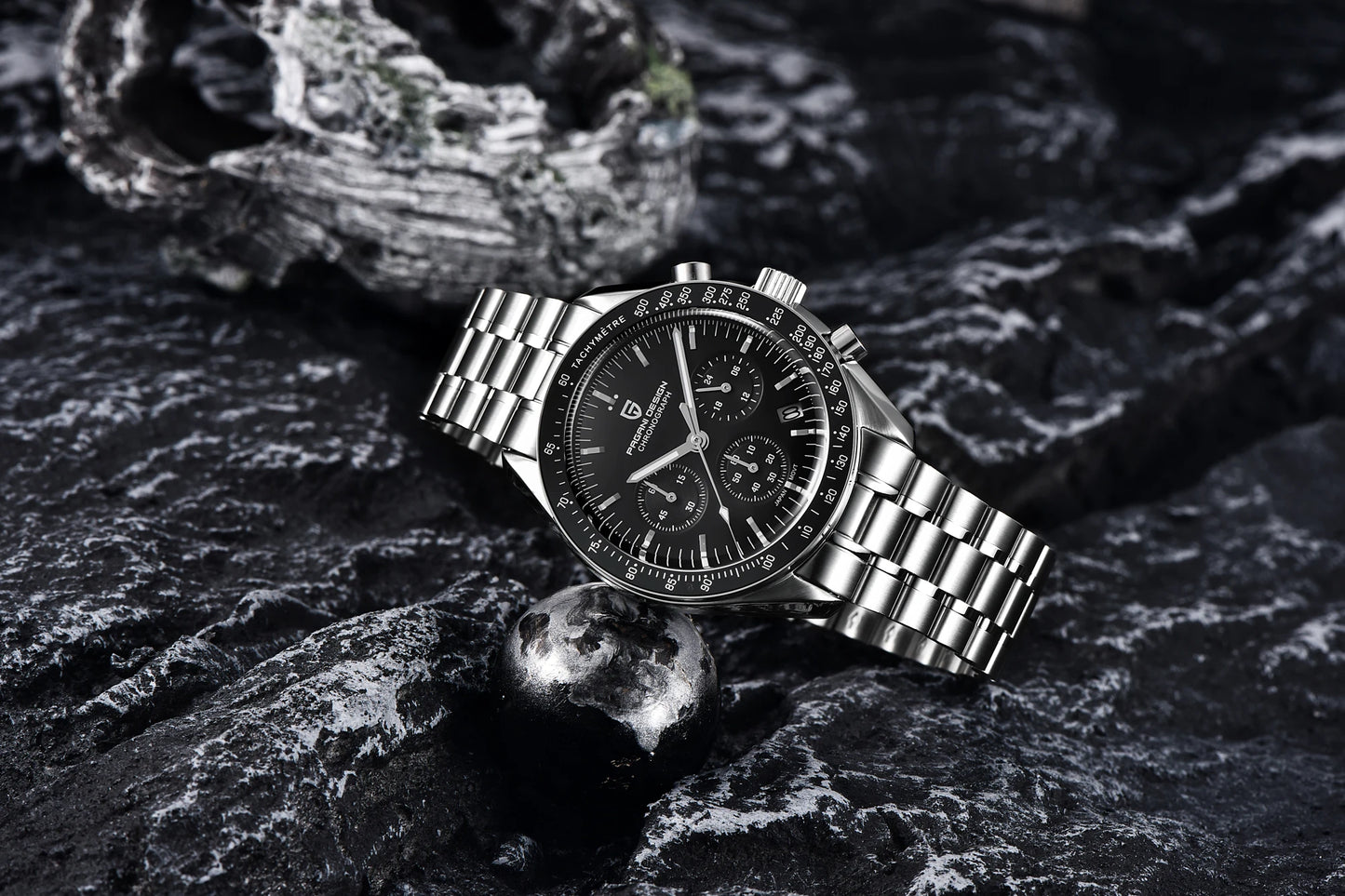 PAGANI DESIGN 2026 New Saturn Men's Watches Quartz Watch For Men Light Tan Sport Chronograph AR Sapphire Crystal Wrist Watch Men
