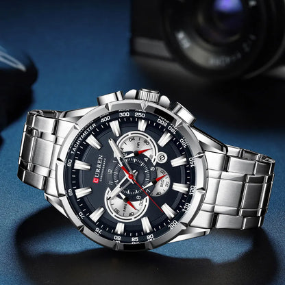 Relogio Masculino CURREN Business Men Watch Luxury Brand Stainless Steel Wrist Watch Chronograph Army Military Quartz Watches