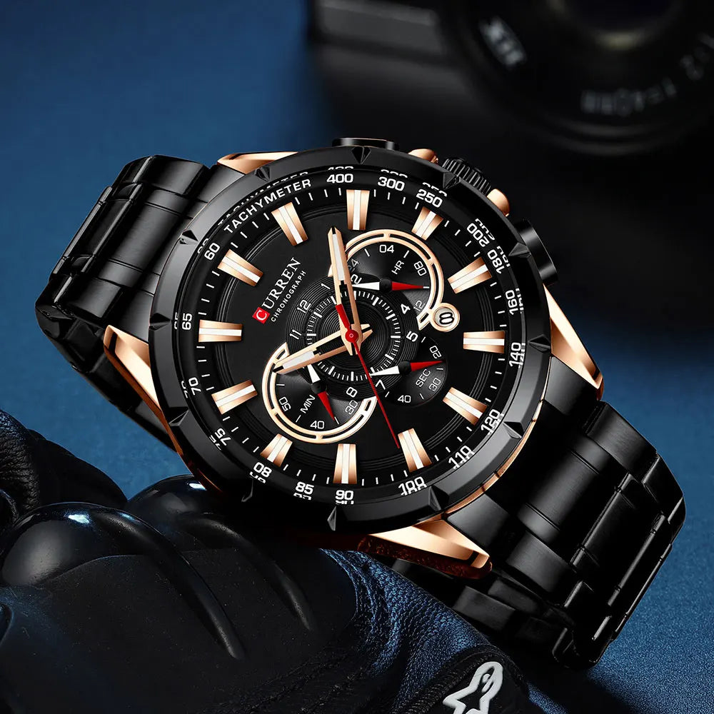 Relogio Masculino CURREN Business Men Watch Luxury Brand Stainless Steel Wrist Watch Chronograph Army Military Quartz Watches