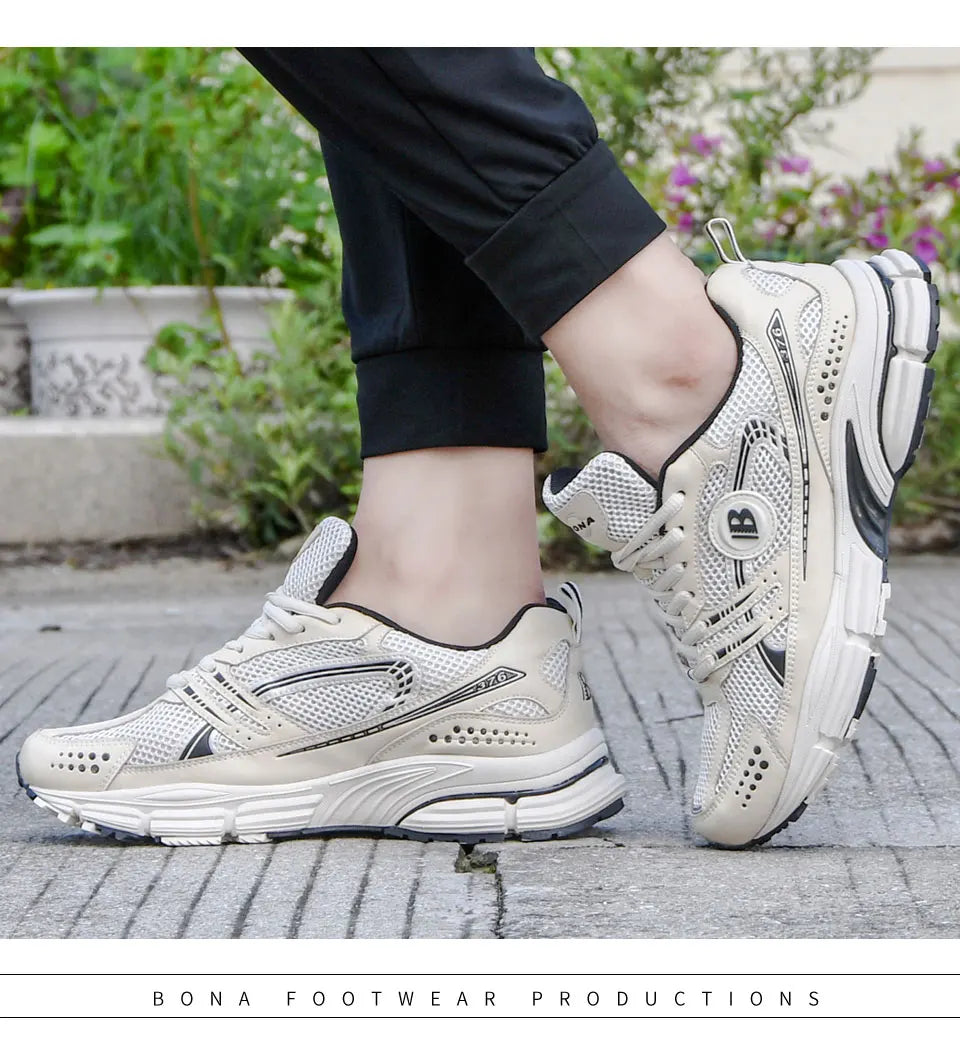 BONA New Designers Trendy Running Shoes for Men Breathable Walking Sports Shoe Man Jogging Sneaker Soft Footwear Mansculino