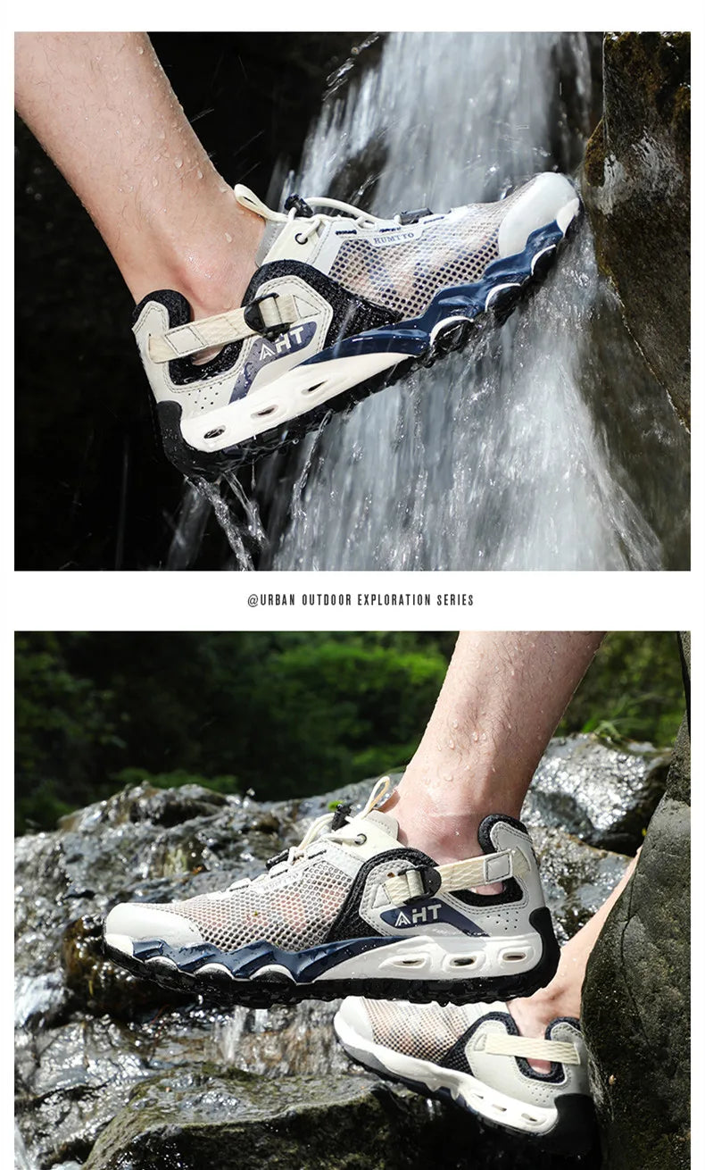 HUMTTO Brand Hiking Boots for Men Sneakers New Summer Trekking Sandals Male Breathable Outdoor Walking Climbing Water Shoes Mens