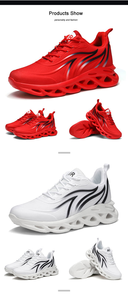 Baskets imprimées « Flame » pour homme, chaussures de sport Flying Weave, chaussures de course confortables, chaussures de sport pour homme pour l'extérieur