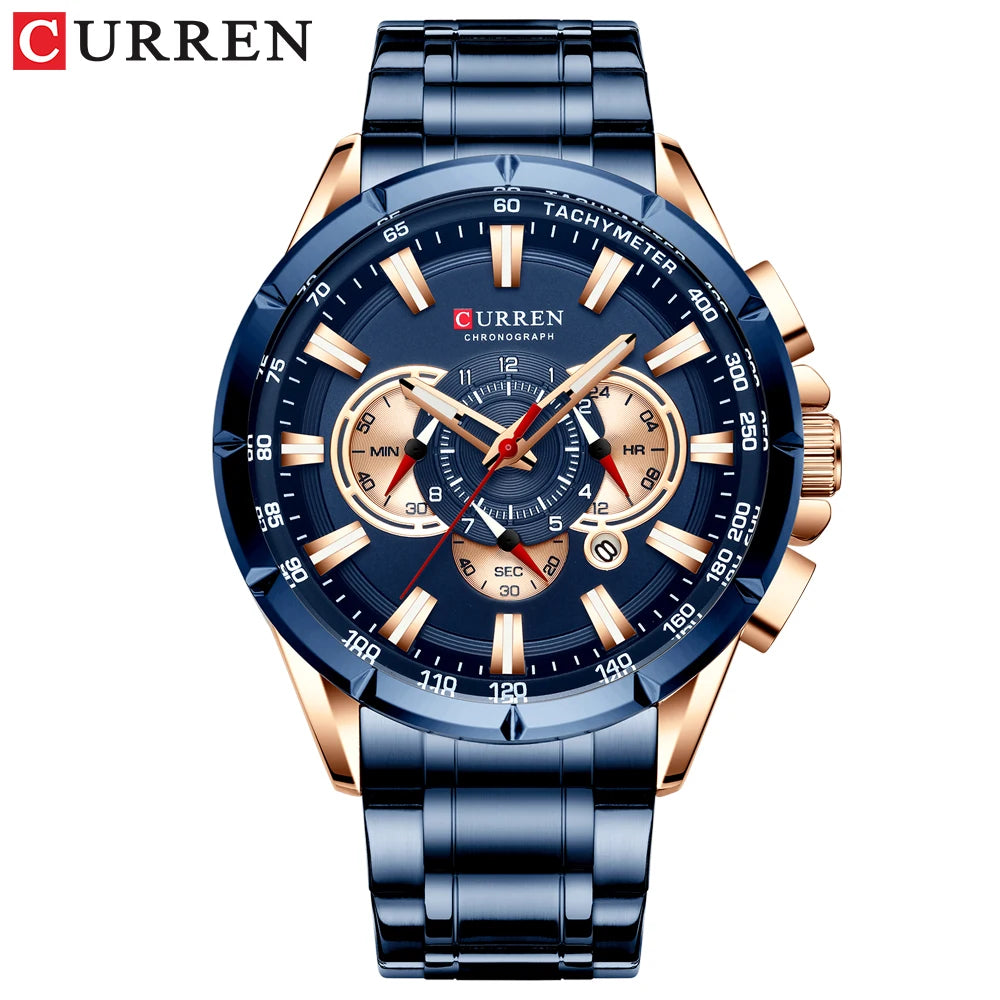 Relogio Masculino CURREN Business Men Watch Luxury Brand Stainless Steel Wrist Watch Chronograph Army Military Quartz Watches