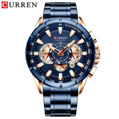 Relogio Masculino CURREN Business Men Watch Luxury Brand Stainless Steel Wrist Watch Chronograph Army Military Quartz Watches