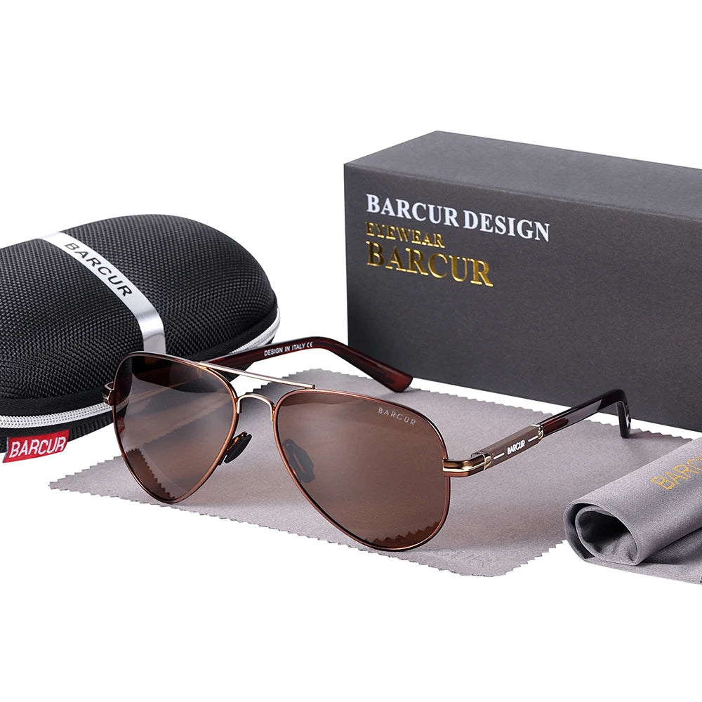 BARCUR Polarized Mens Sunglasses Pilot Sun Glasses for Men accessories Driving Fishing Hiking Eyewear Oculos Gafas De Sol