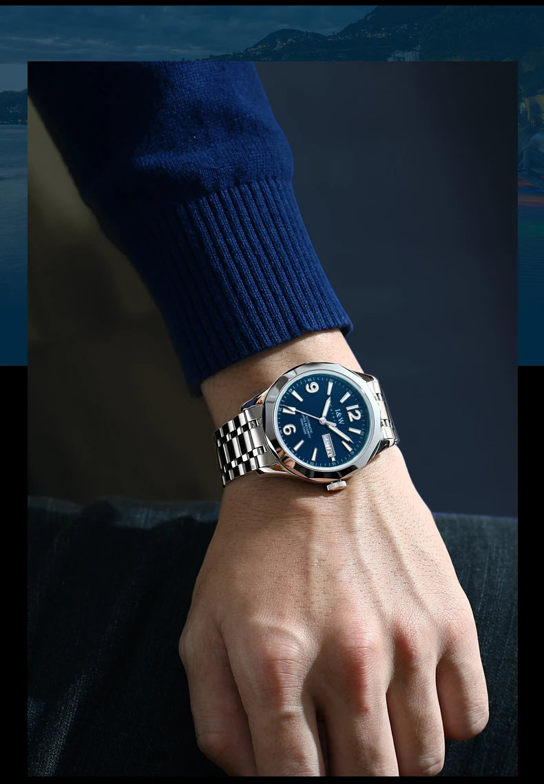 Relógio CARNIVAL para homem em tungsténio, marca de luxo, movimento automático NH36, relógio mecânico de pulso para homem, resistente à água, Montre Homme
