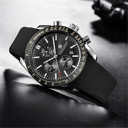 PAGANI DESIGN New 45mm Men Quartz Watch Rubber Belt Men's Luxury Watch Fashion Casual Sports Male Clock Relogio Maasculino