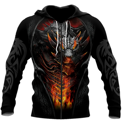 Beautiful Fire Dragon Tattoo 3D Printed Mens Hoodie Unisex hoodies Sweatshirt Autumn Streetwear Casual Jacket Tracksuit KJ747