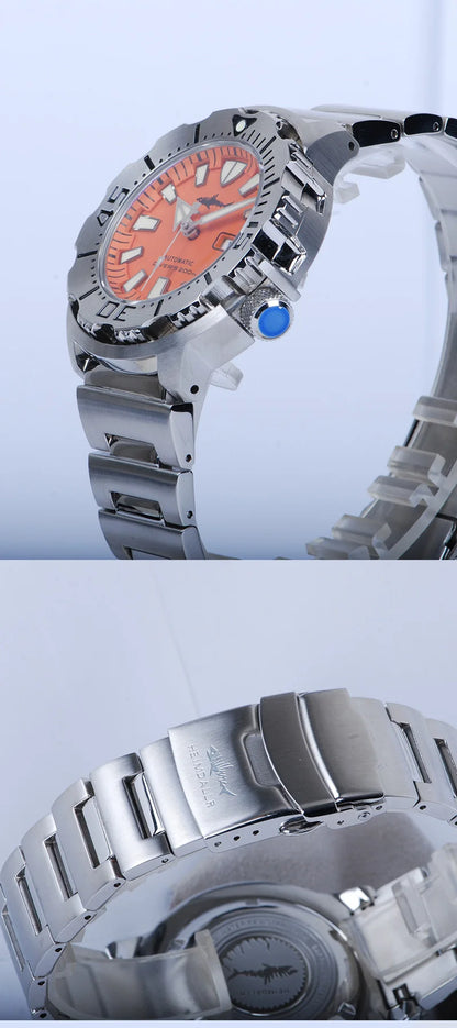 Relógio de mergulho masculino Heimdallr Sharkey Monster V2 em aço inoxidável 316L, movimento Japan NH36A, 200M à prova de água, relógios mecânicos para homem