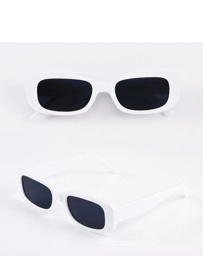 Classic White Rectangular Women's Sunglasses New Fashion Small Retro Brand Designer Square Sun Glasses Female Lady Eyeglass