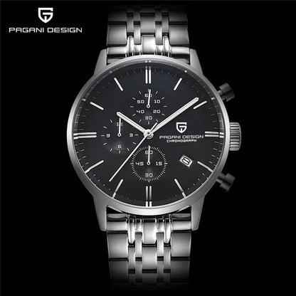 PAGANI DESIGN Men's Fashion Casual Brand Watch Waterproof 30m Luxury Leather Sports Quartz Chronograph VK67 Relogio Masculino