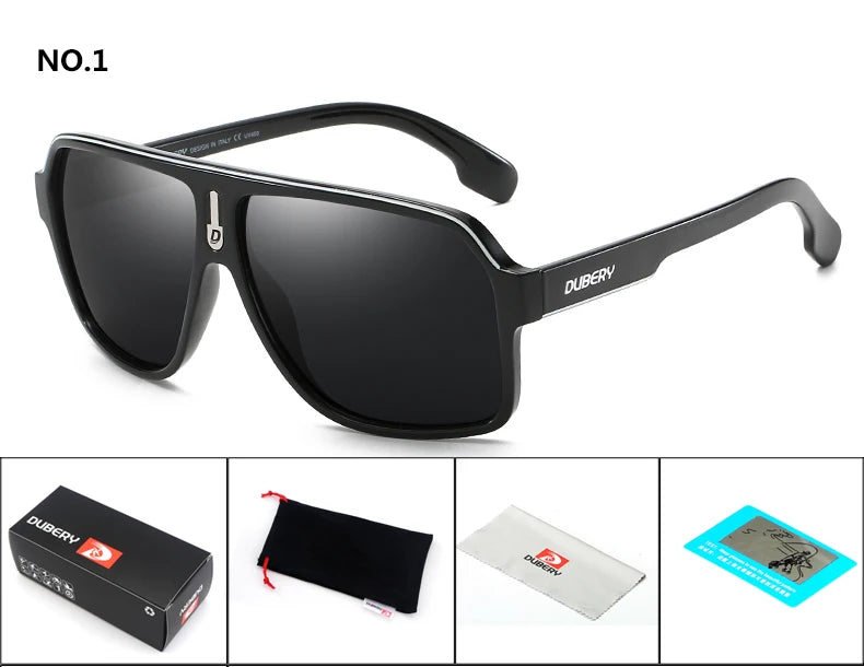DUBERY Brand Design Polarized Sunglasses Men Driving Shades Male Retro Sun Glasses For Men Summer Mirror Goggle Oculos UV400 103