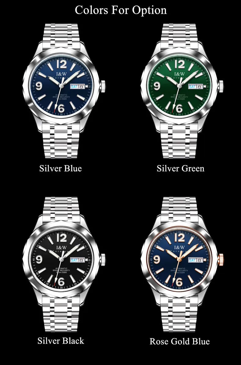 Relógio CARNIVAL para homem em tungsténio, marca de luxo, movimento automático NH36, relógio mecânico de pulso para homem, resistente à água, Montre Homme