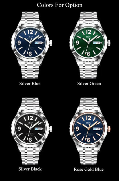 Relógio CARNIVAL para homem em tungsténio, marca de luxo, movimento automático NH36, relógio mecânico de pulso para homem, resistente à água, Montre Homme